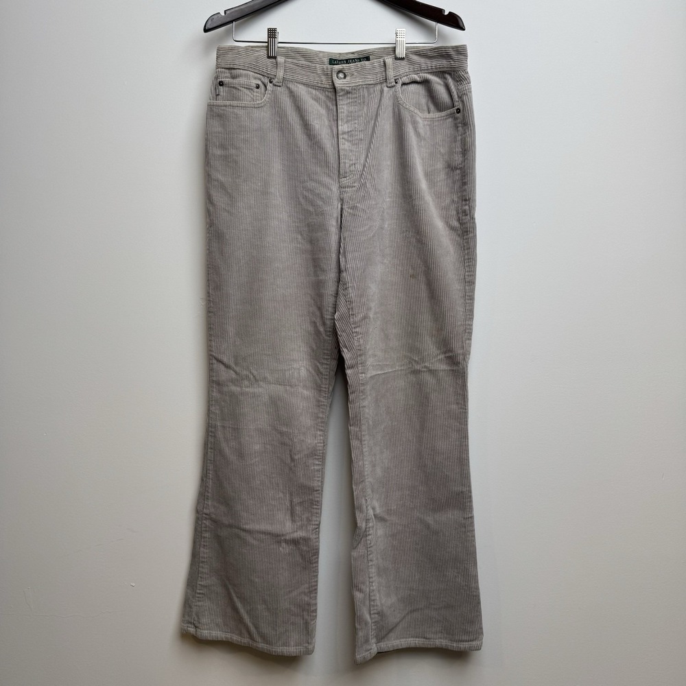 Lauren Jeans Co. Ralph‎ Lauren Women's Sz 12 Gray Corduroy Pants Straight Leg